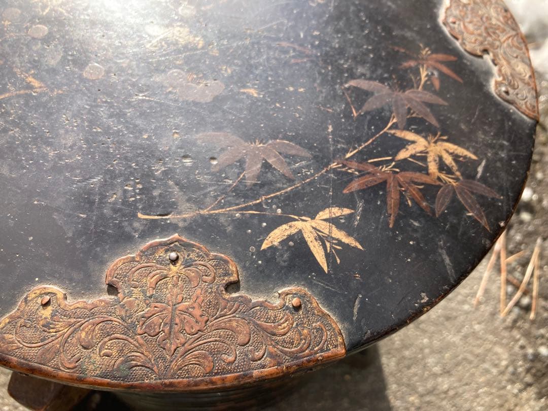 アイヌ　シントコ　行器　漆工 北海道　木製漆塗