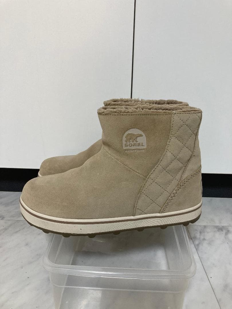 【美品】SOREL GLACY SHORT ブーツ 防水 【25cm】ベージュ