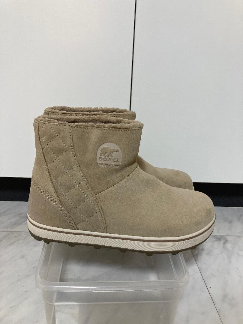 【美品】SOREL GLACY SHORT ブーツ 防水 【25cm】ベージュ