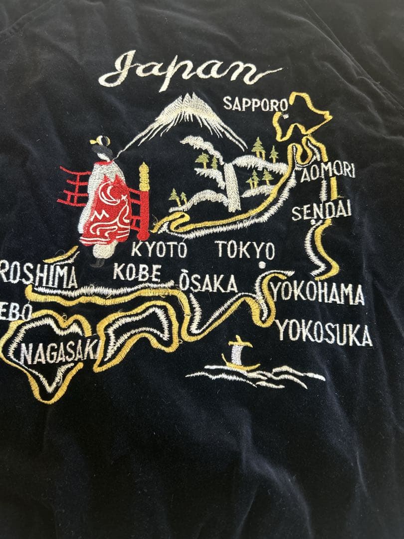 刺繍ドラゴン ベルベット スカジャン　 龍　虎　リバーシブル