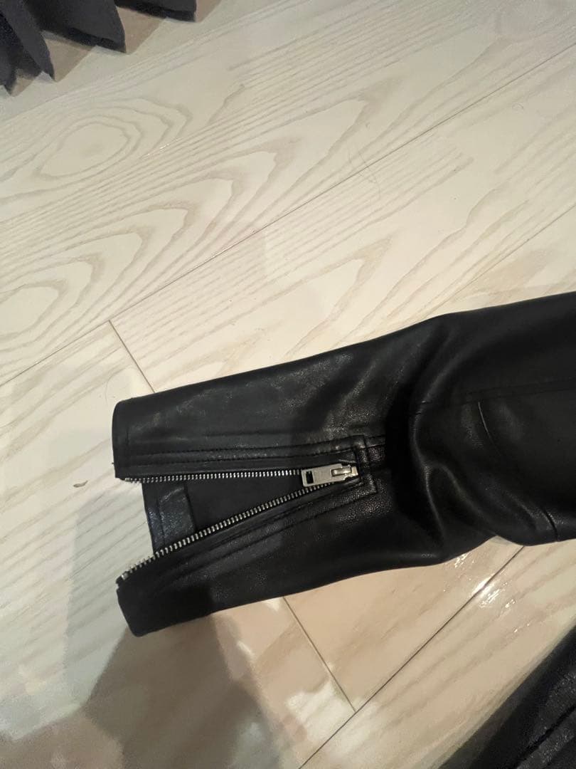 DIESEL ブラックレザーシングルライダースジャケット