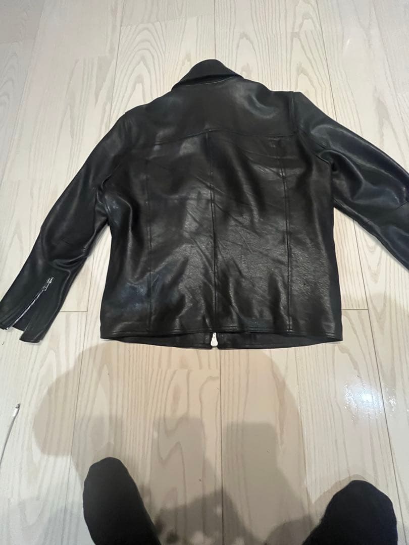 DIESEL ブラックレザーシングルライダースジャケット