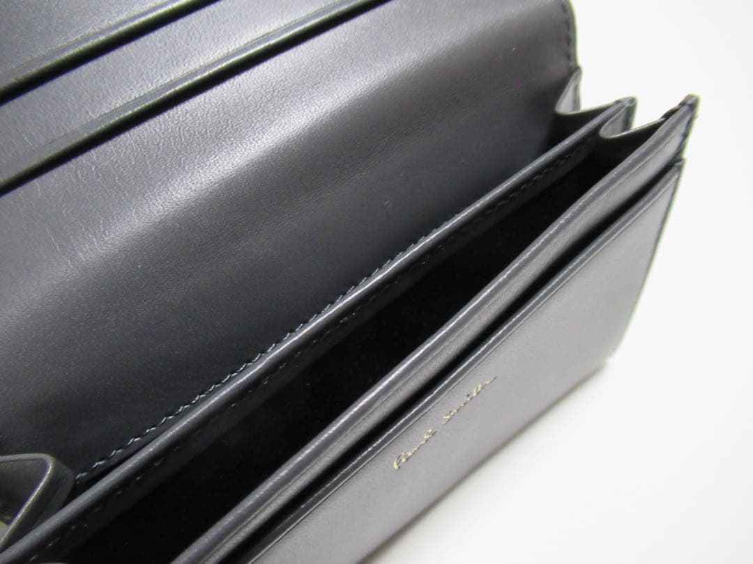 ポールスミス 新品！コードバン馬革×牛革名刺入れ カードケース 黒×グレー