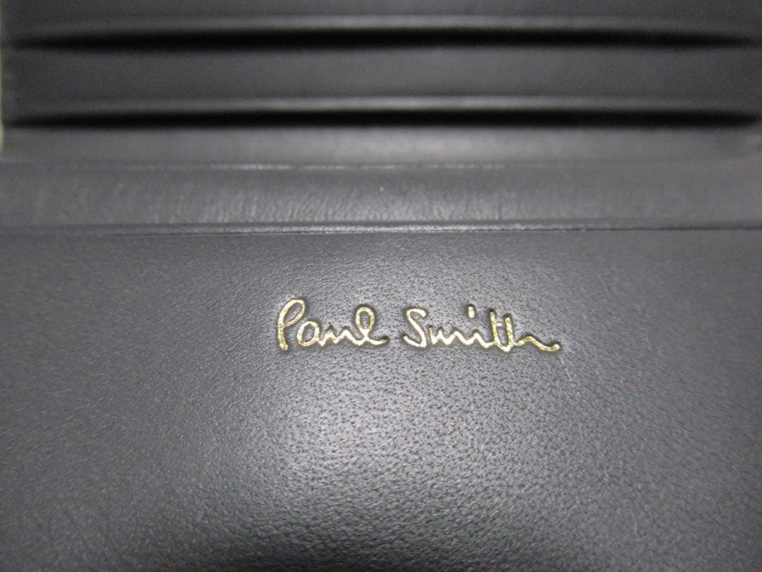 ポールスミス 新品！コードバン馬革×牛革名刺入れ カードケース 黒×グレー