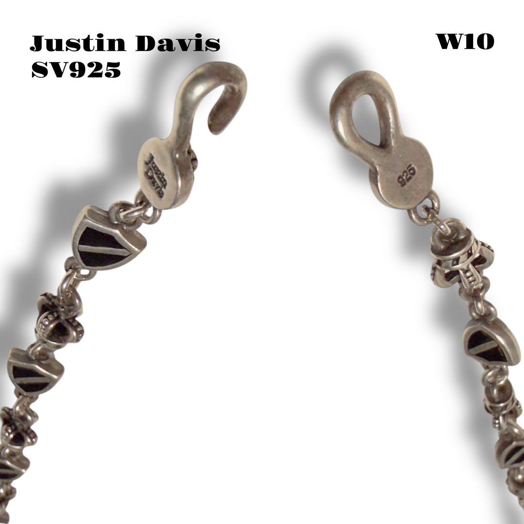 希少品！ Justin Davis クラウン シールド リンク チェーン 銀 黒