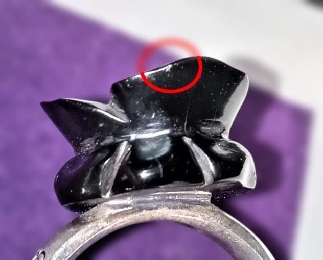 アーリー　agate アガット オニキスの薔薇リング