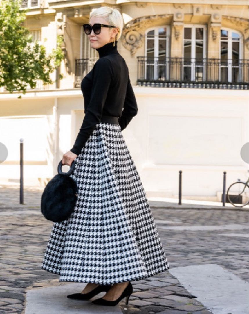 JENNE ジェンヌ　ボリュームフレアニットスカート