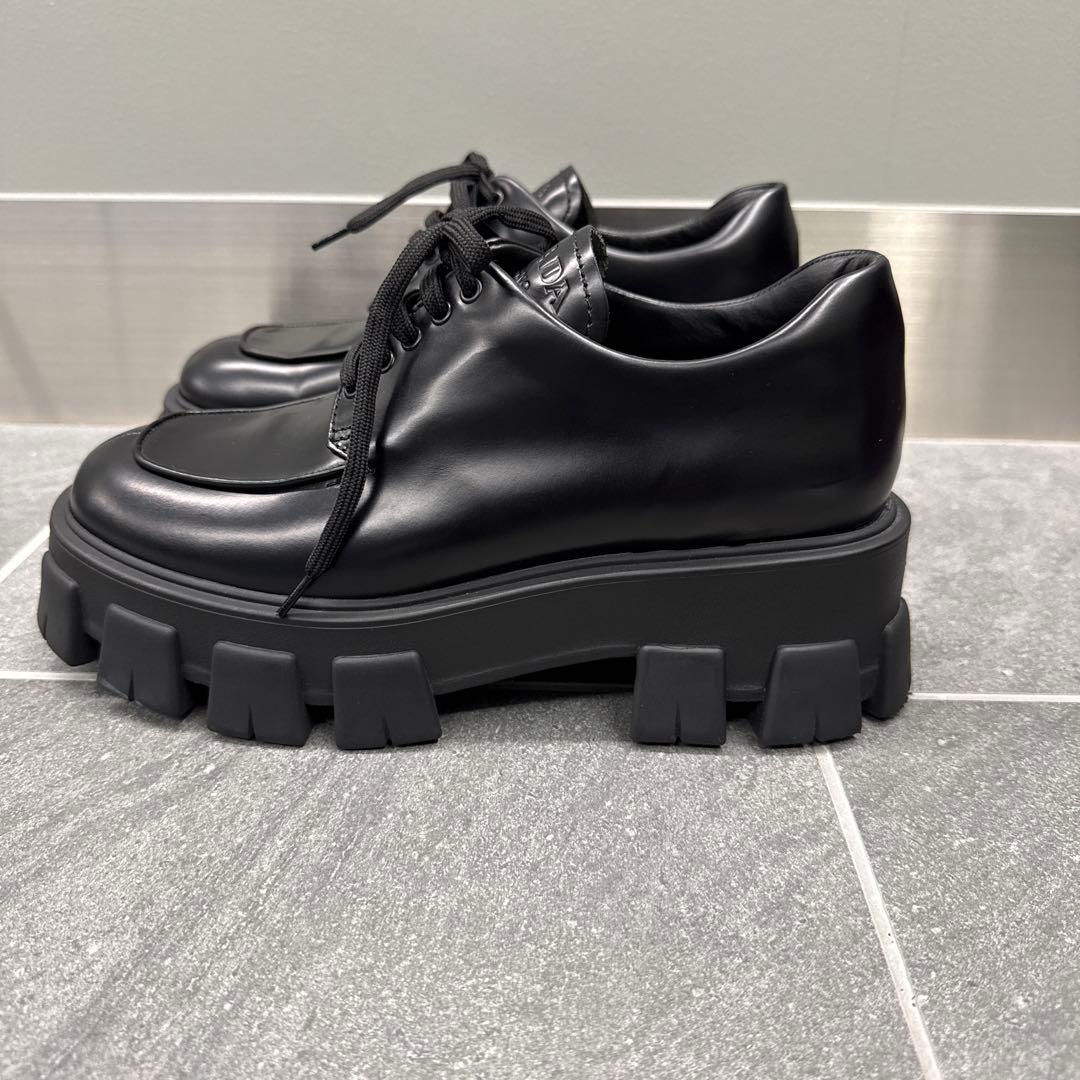 PRADA モノリスレースアップシューズ レザー 25.5cm