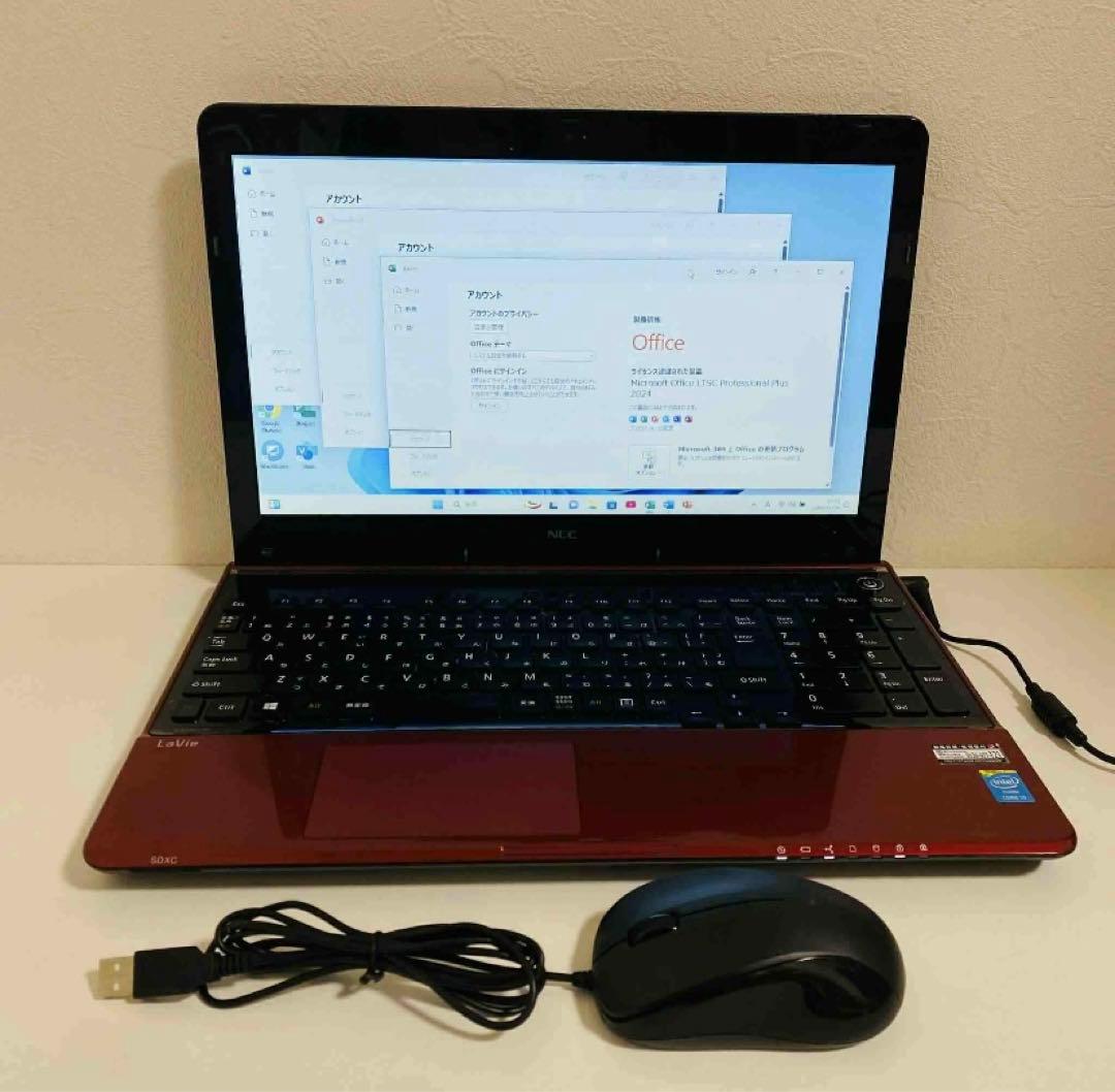 Y33 NECノートパソコンSSD高速 Windows11オフィス2024付き