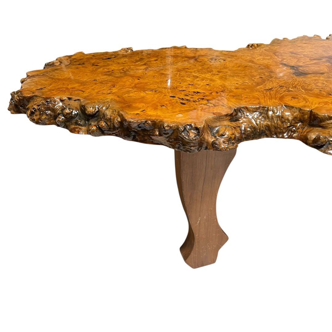 天然木　花梨　一枚板　輪切　瘤　瘤杢　玉杢 総無垢　花台　座卓　ローテーブル