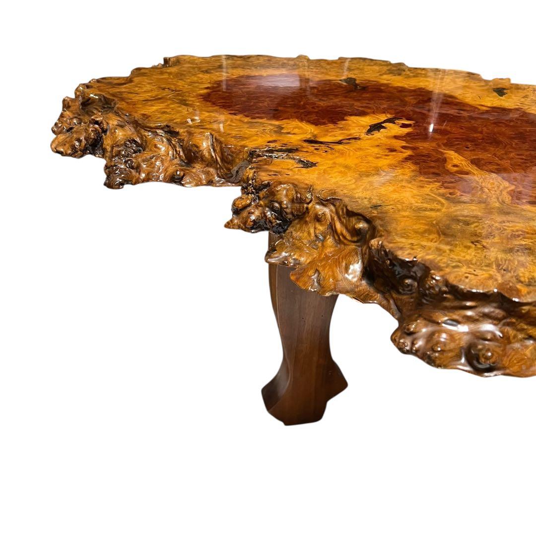 天然木　花梨　一枚板　輪切　瘤　瘤杢　玉杢 総無垢　花台　座卓　ローテーブル