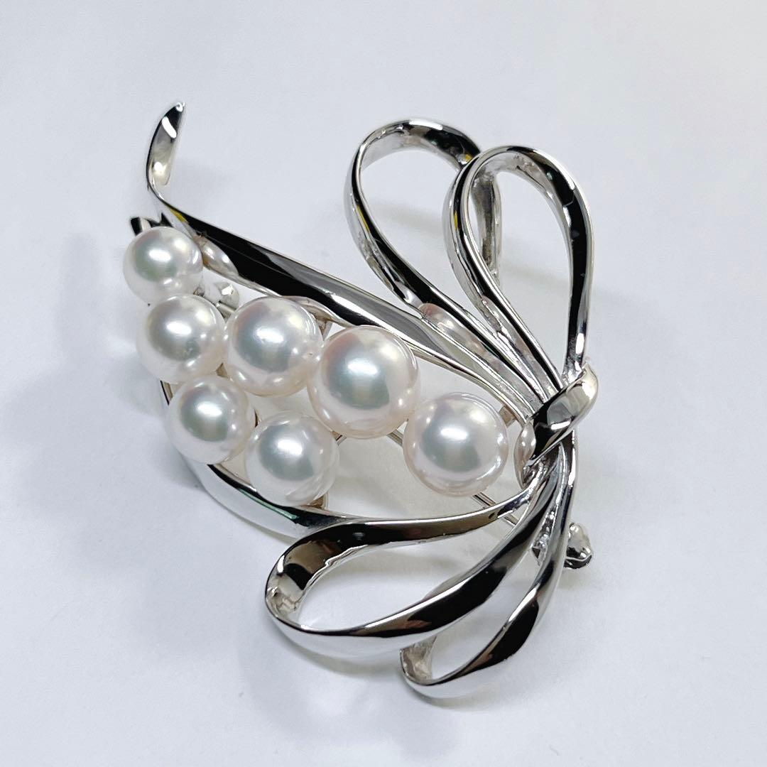 【未使用品級】✨MIKIMOTO ミキモト パール　　ブローチ　リボン　フラワー