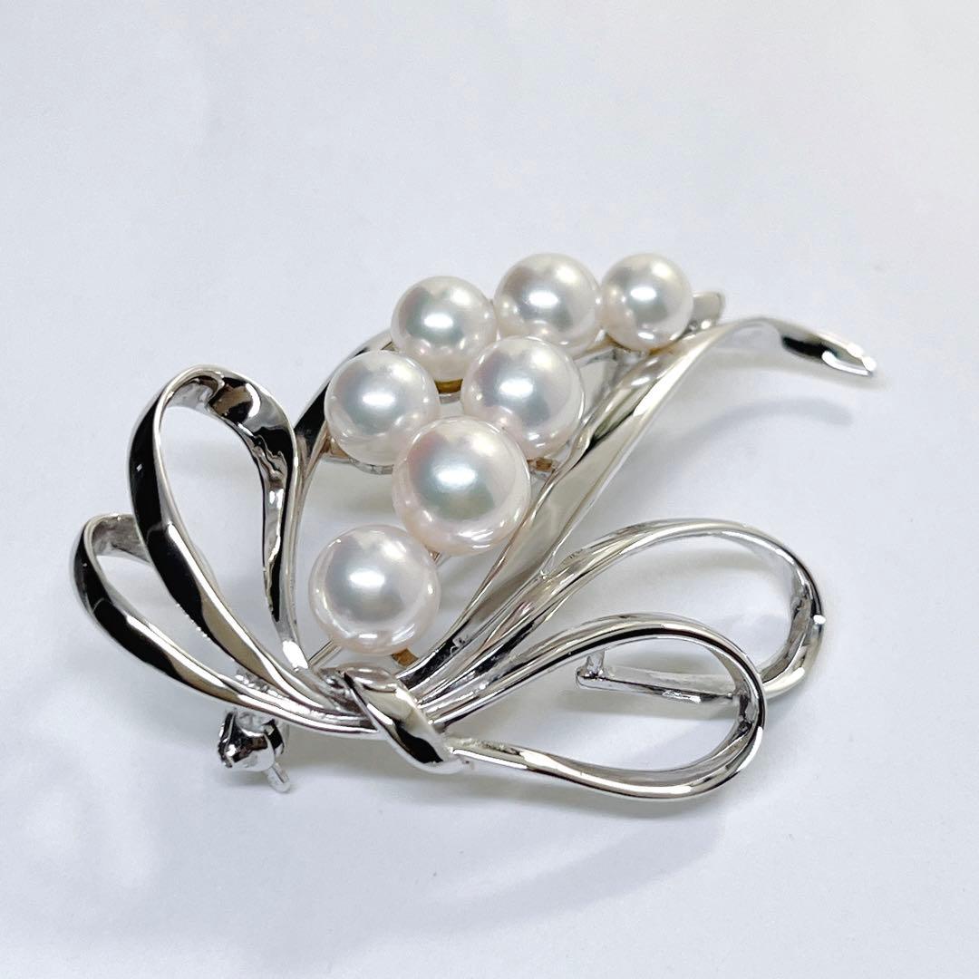 【未使用品級】✨MIKIMOTO ミキモト パール　　ブローチ　リボン　フラワー