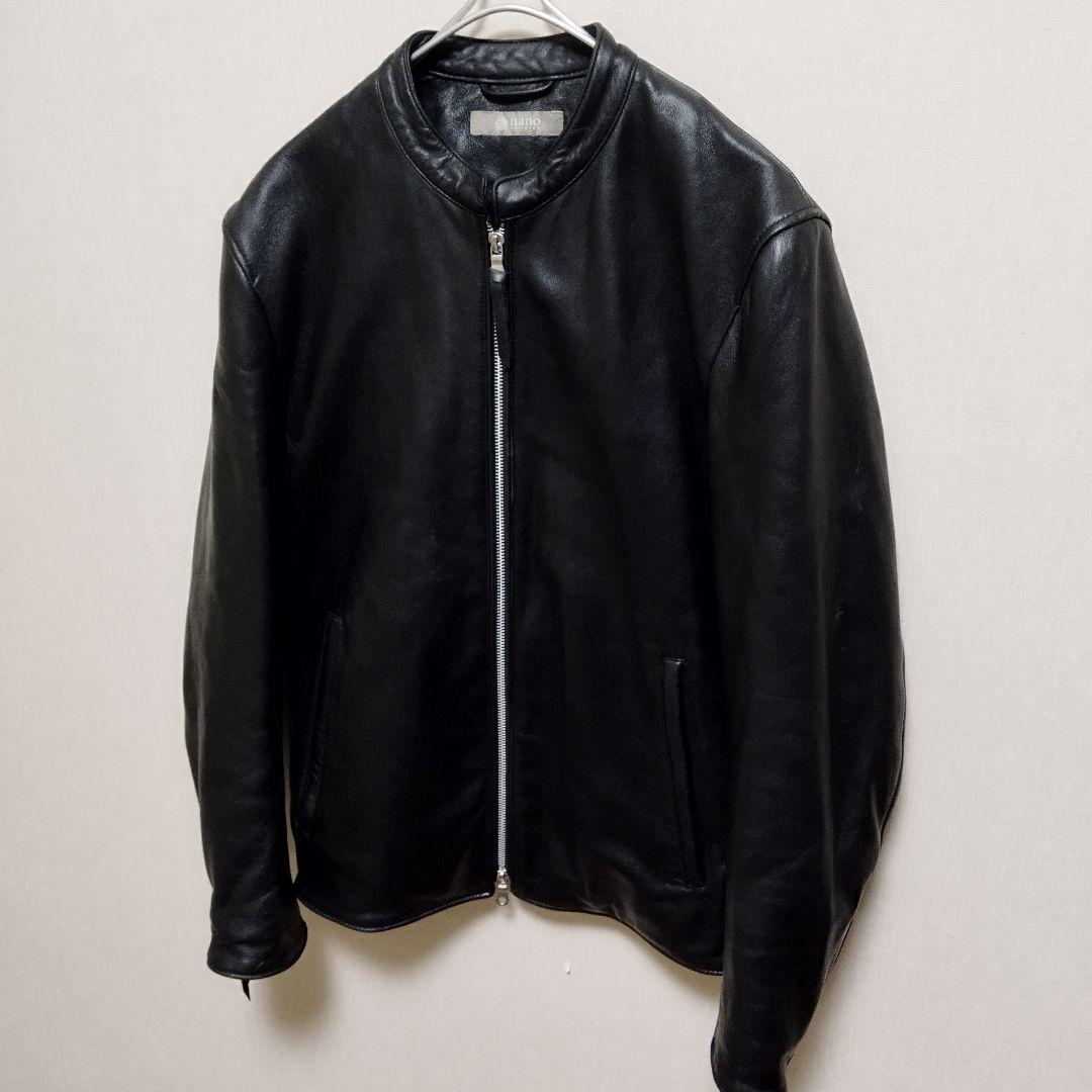ナノ・ユニバース　シングルライダースジャケット　羊皮　Mサイズ
