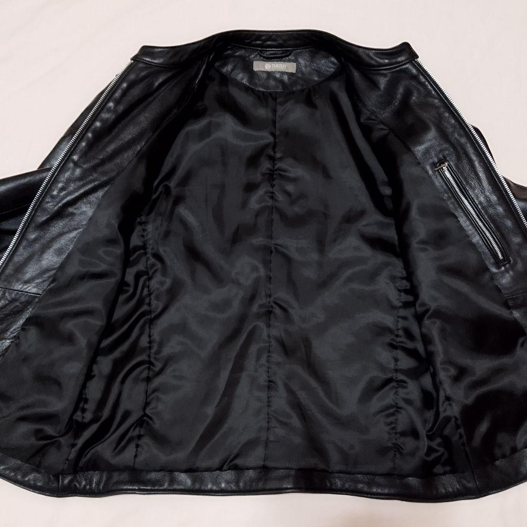 ナノ・ユニバース　シングルライダースジャケット　羊皮　Mサイズ