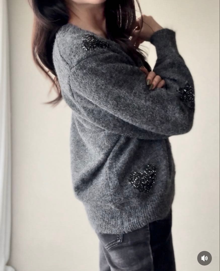 SYSORUS☆COCONハートスパンコールニットカーディガン☆シソラス