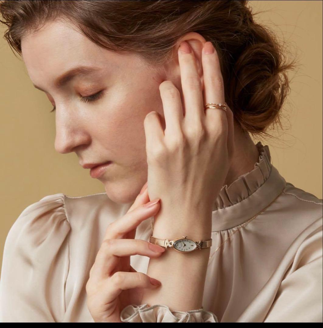 【agate】オーバルフェイスジュエリーウォ ッチ　腕時計