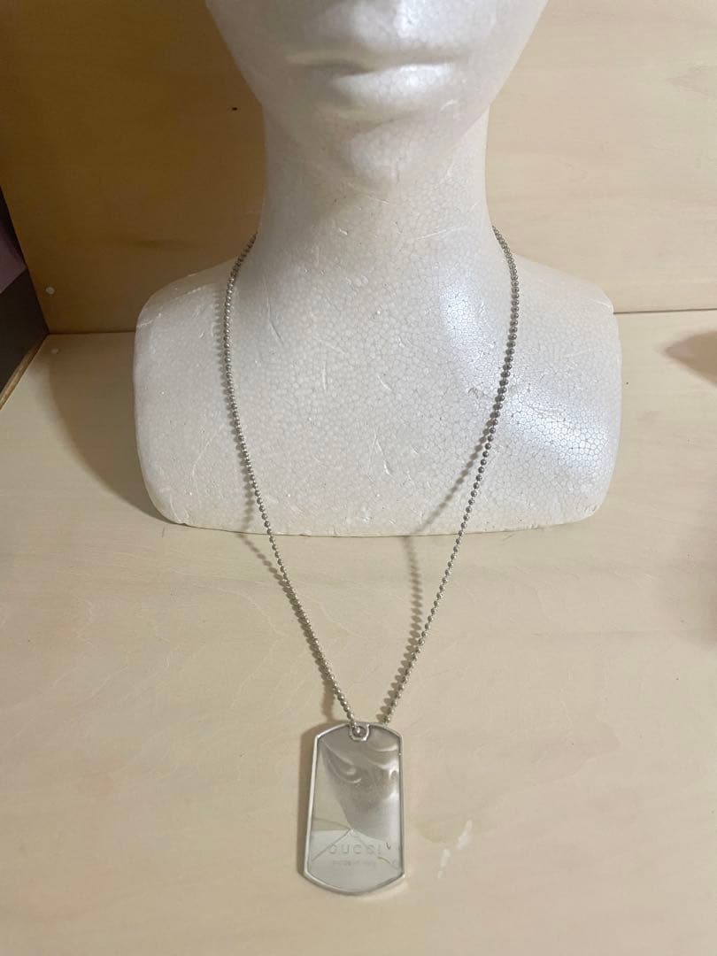 GUCCI グッチ ドッグタグ プレート ネックレス SV925 シルバー925