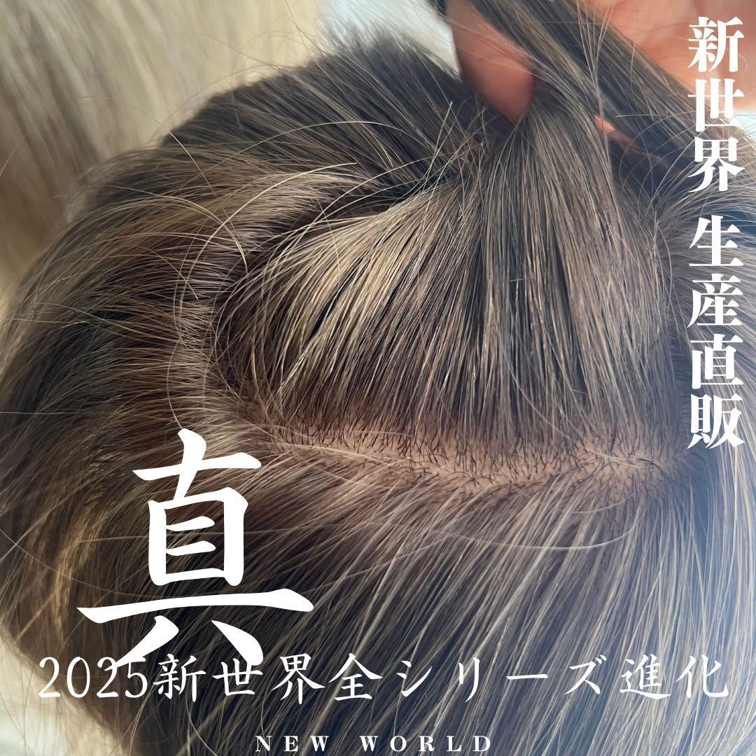 2025新世界　人毛100%　フルウィッグ　シルクスキン　医療ウィッグ