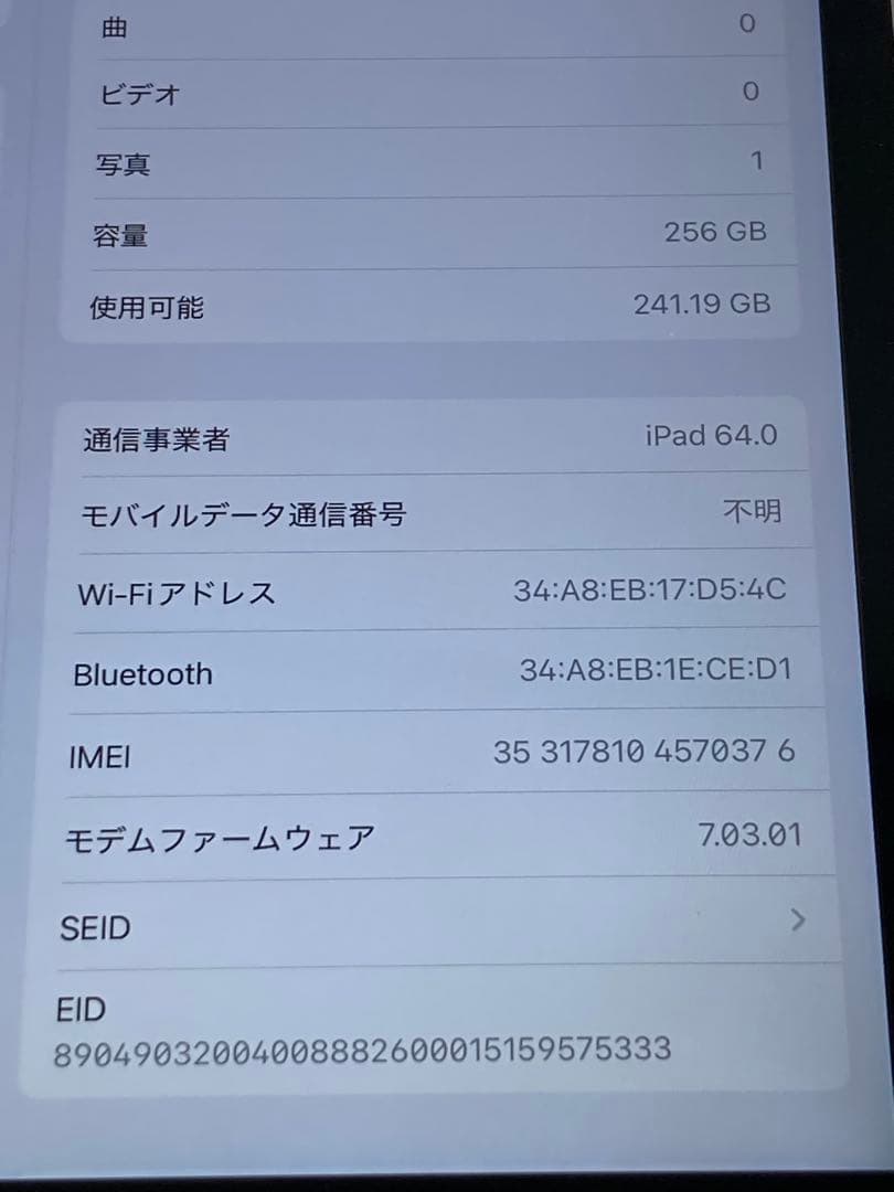 iPad mini 第5世代 256GB Wi-Fi ＋ Cellular