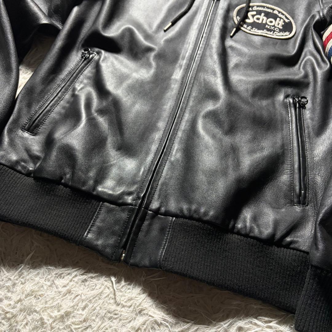 杉*宏様 美品/希少■schott レザー　トラックジャケット　羊革　100周年