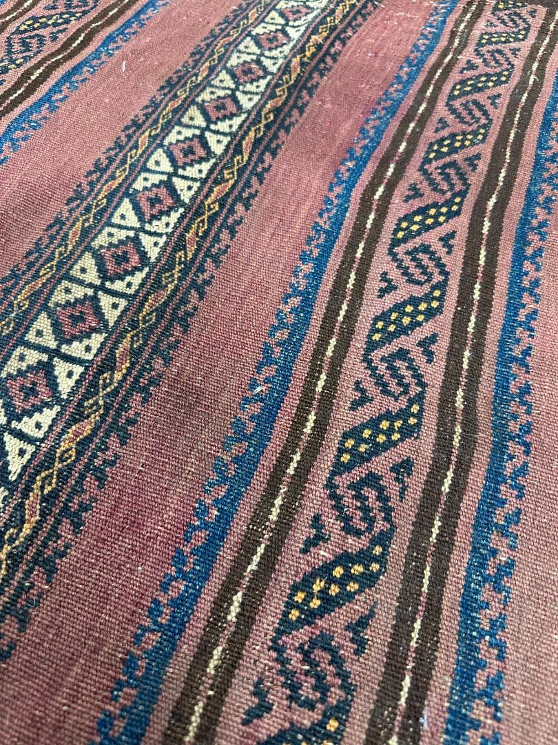 下敷きアフガン手織りキリム ランナー トライバルラグ ヴィンテージラグ