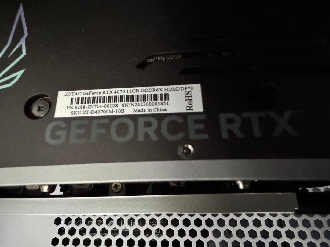 グラフィックボード・グラボ・ビデオカード ZOTAC GeForce RTX 4070 12GB GDDR6X
