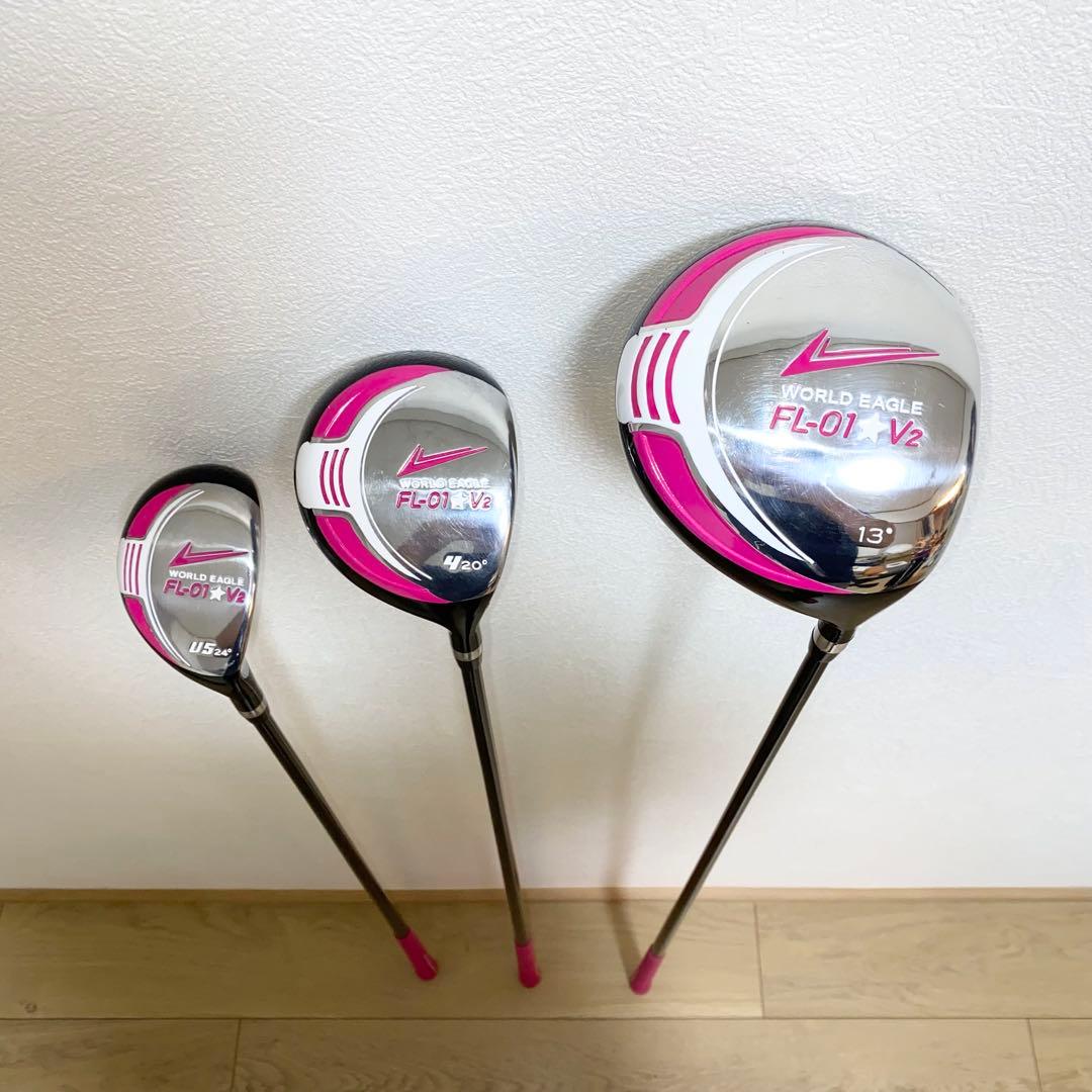 美品☆ワールドイーグル レディース用ゴルフクラブフルセット初心者キャディバッグ付