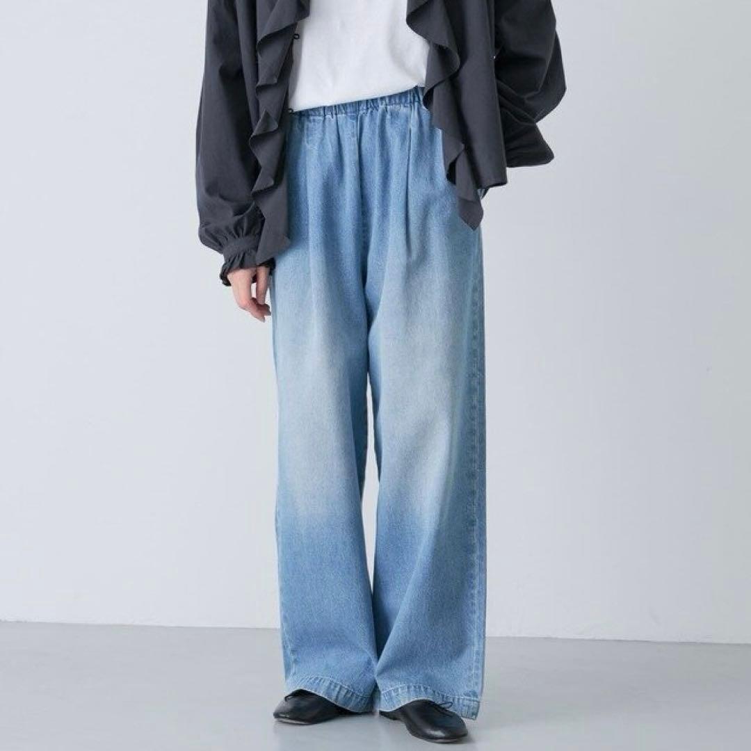 【美品】かぐれ　フェードデニムイージーパンツ