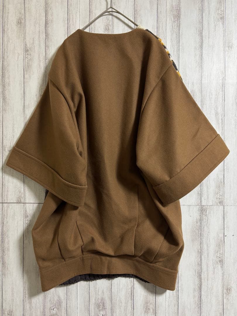 sacai ノルディック柄 ニットロングトップス 五分丈