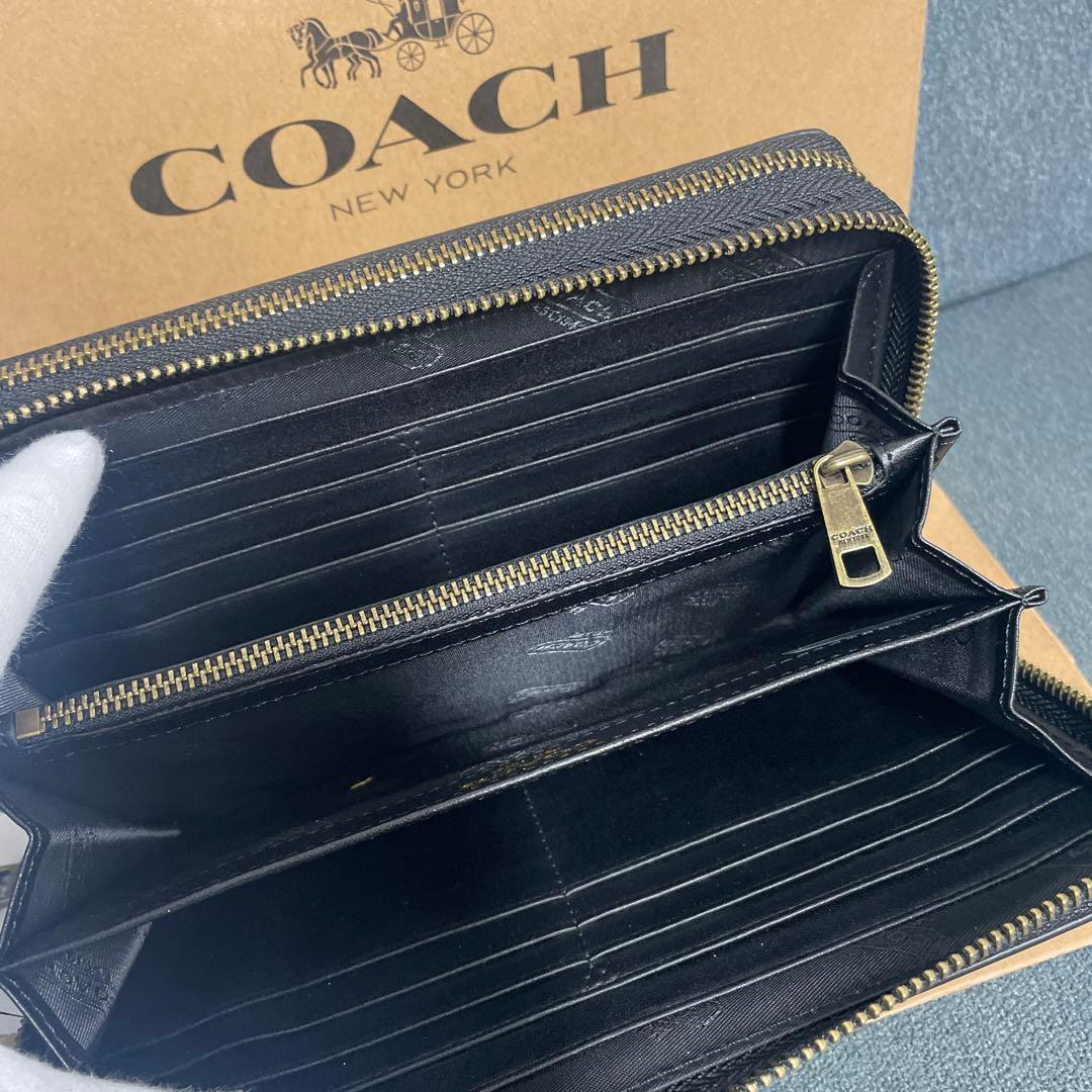 COACH ブラック ロゴ 長財布