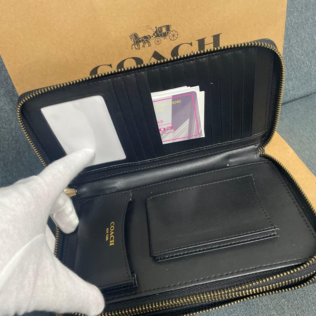 COACH ブラック ロゴ 長財布