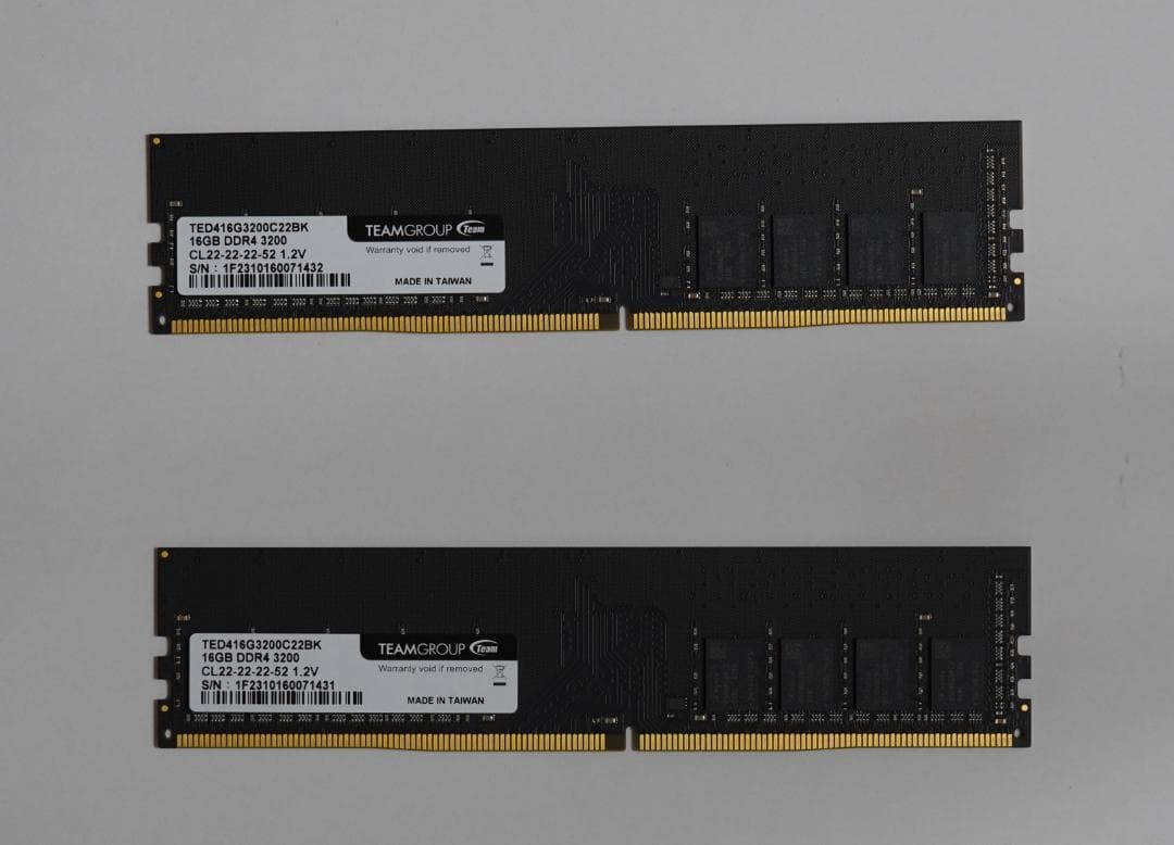 TEAMGROUP 16GB DDR4 3200MHz メモリ 2枚 合計32G