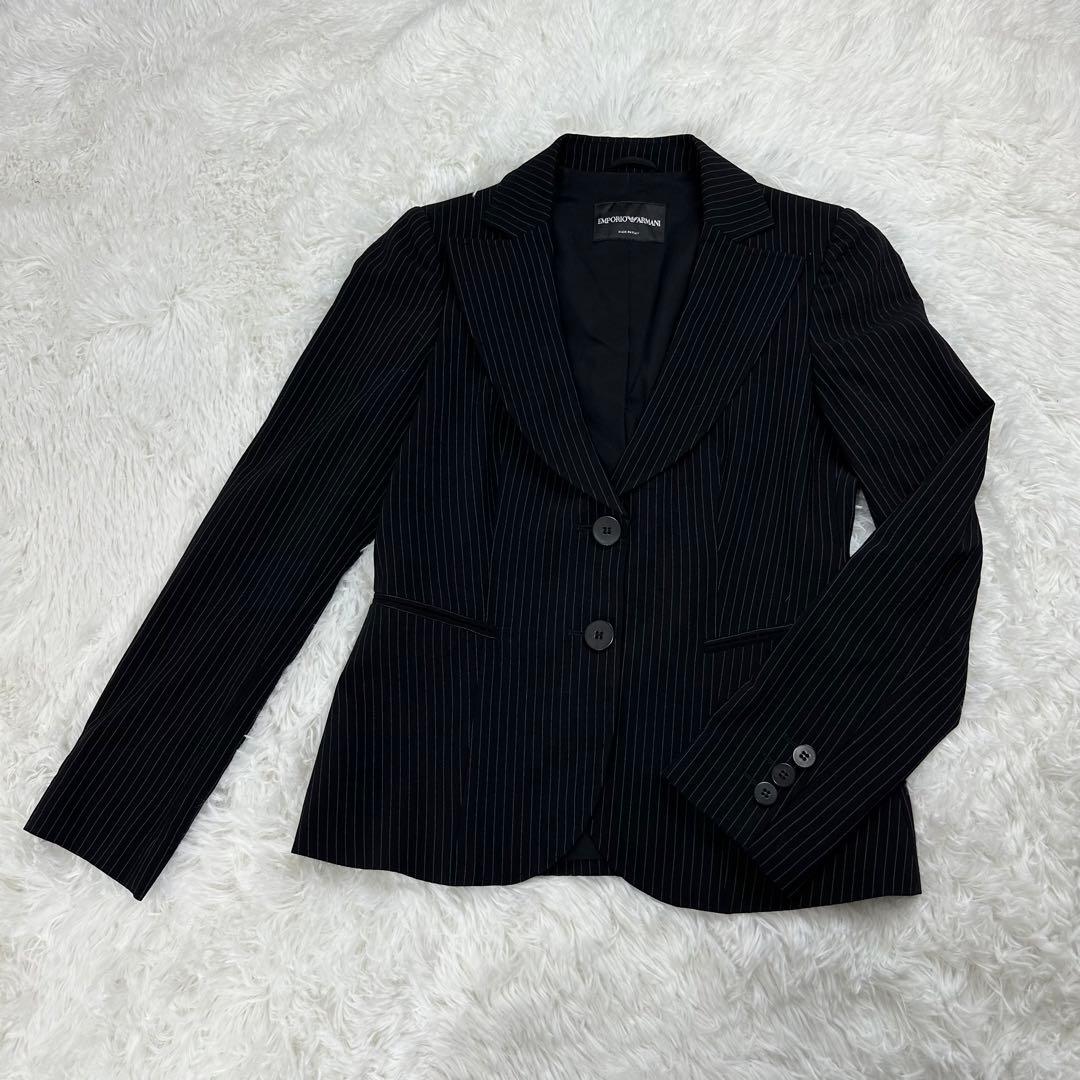 エンポリオアルマーニ✨パンツセットアップ ブラック ストライプ サイズ42/40