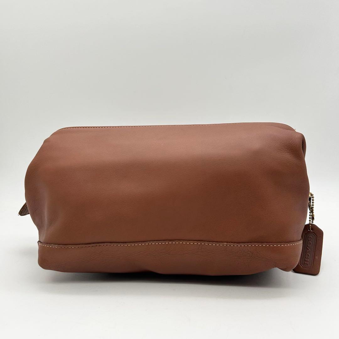 美品　オールドコーチ　クラッチバッグ　ポーチ　オールレザー　ブラウン