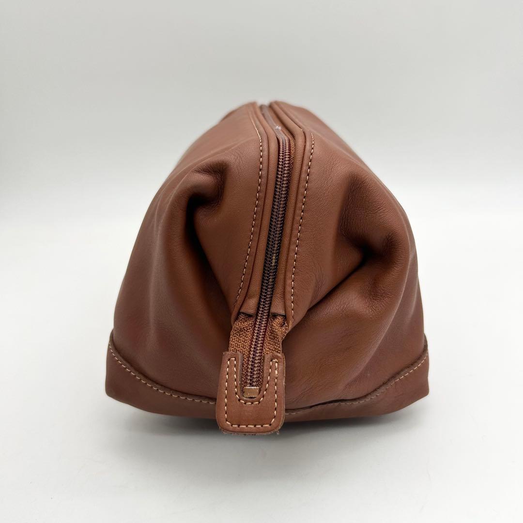 美品　オールドコーチ　クラッチバッグ　ポーチ　オールレザー　ブラウン