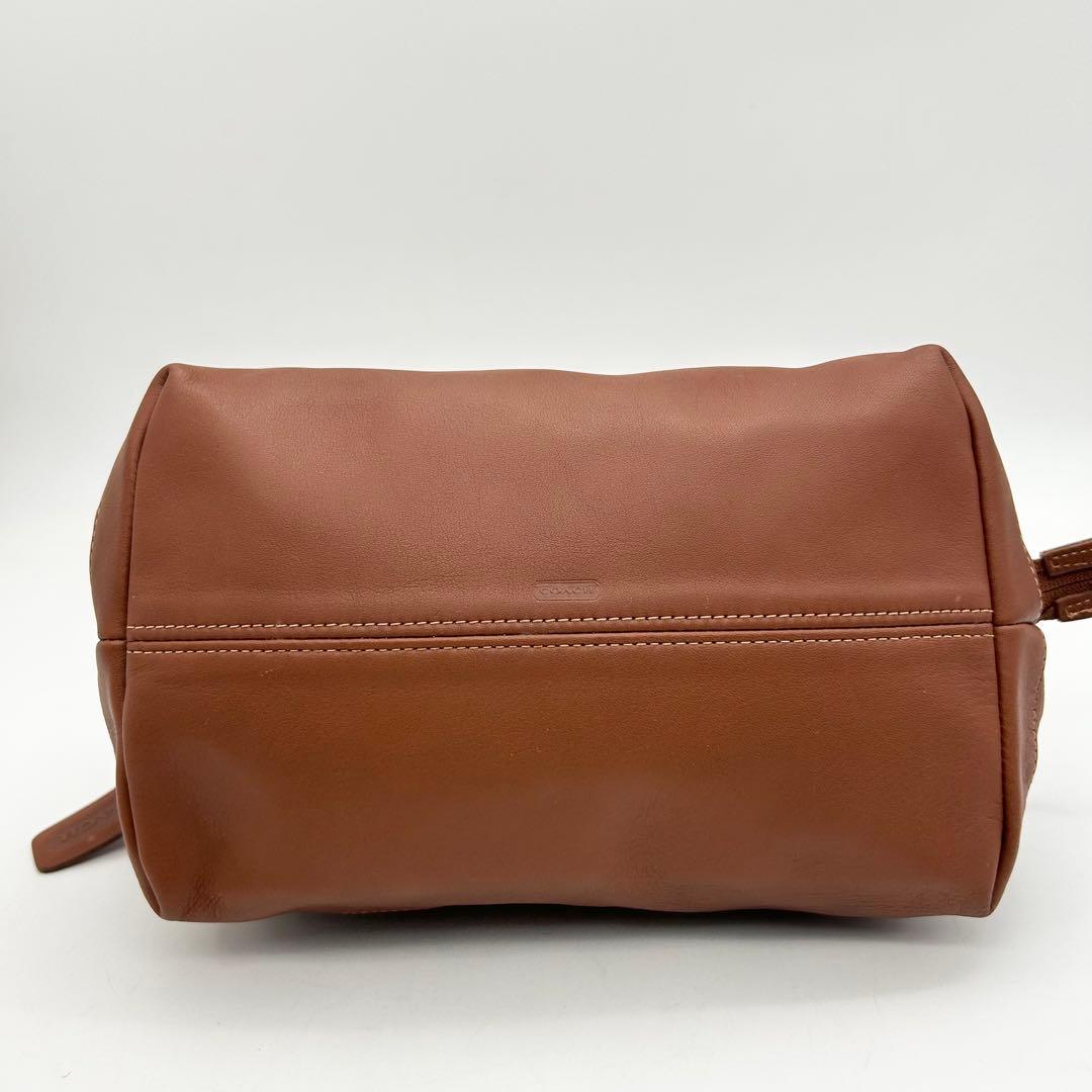 美品　オールドコーチ　クラッチバッグ　ポーチ　オールレザー　ブラウン