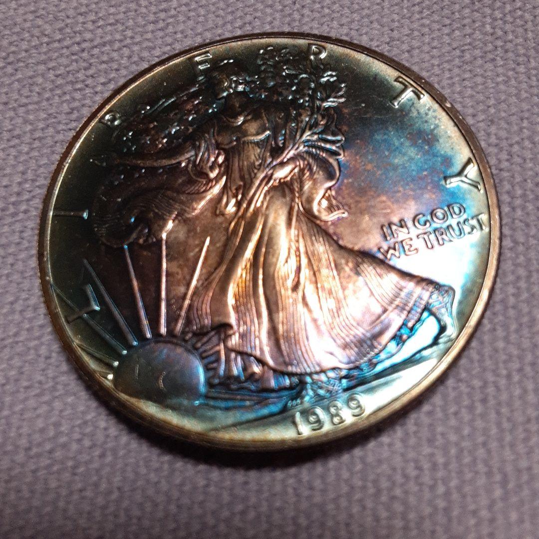 1989年 アメリカンイーグル☆シルバー☆レインボートーン