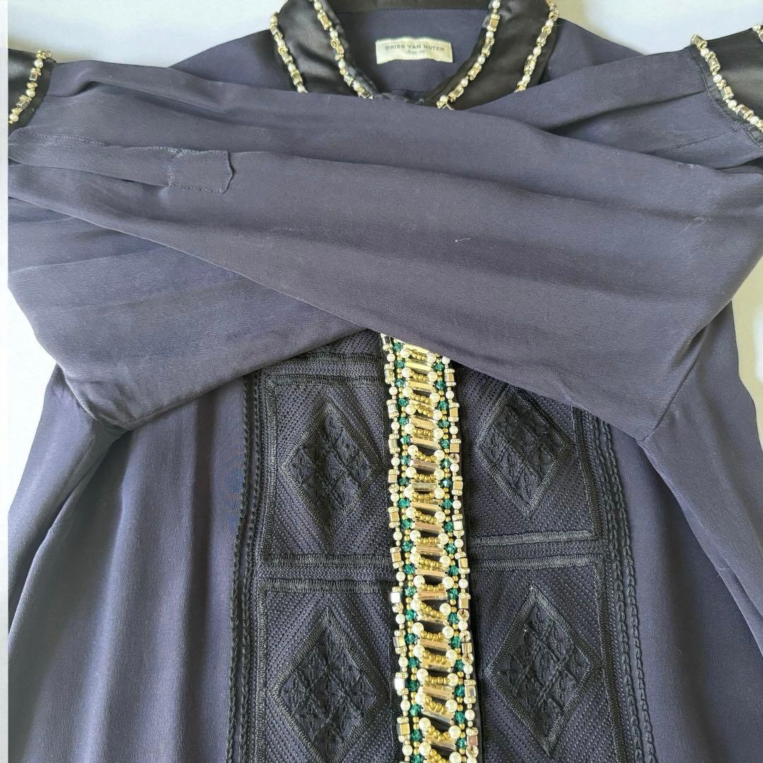 希少✨ドリスヴァンノッテン シルクブラウス　ビジュー装飾 　刺繍