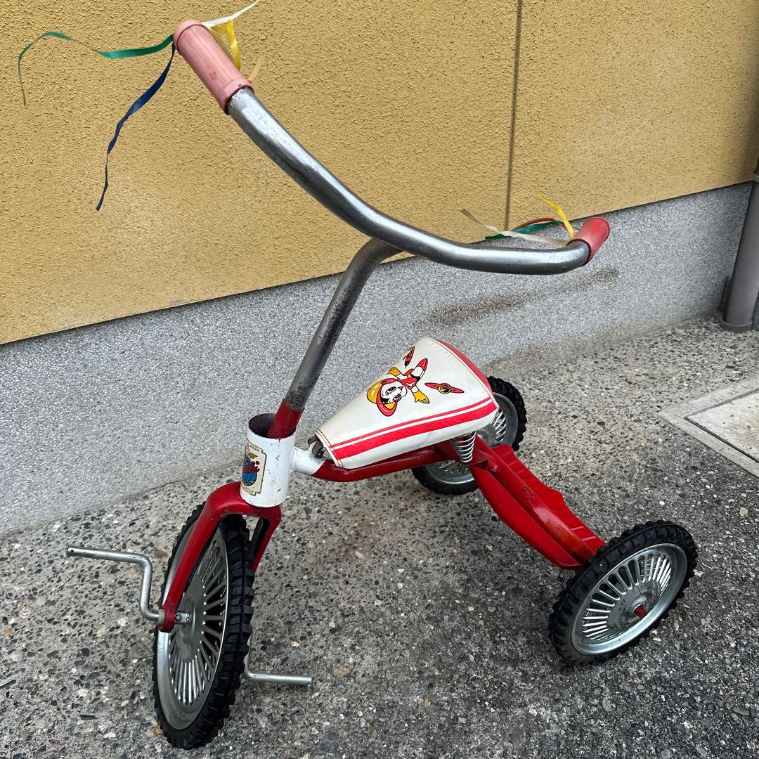 昭和レトロ アサヒ 三輪車 ブリキ製 子供用 トライシクル 当時物