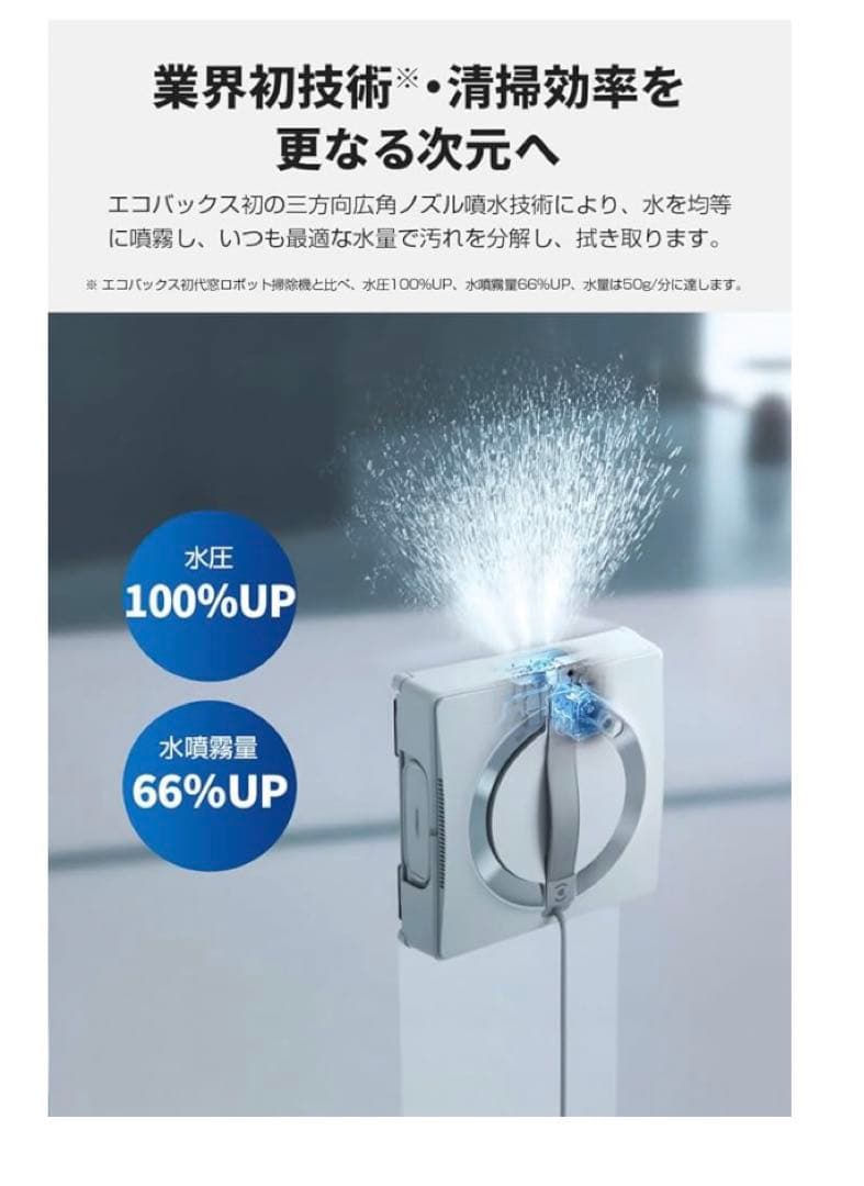 9599 ECOVACS WINBOT W2 窓掃除 窓拭きロボット 落下防止