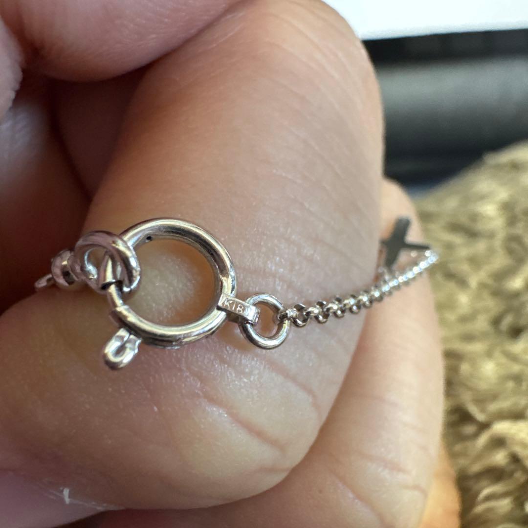 F*読様 クロスチャームブレスレット 18kwg イエローゴールド コンビ