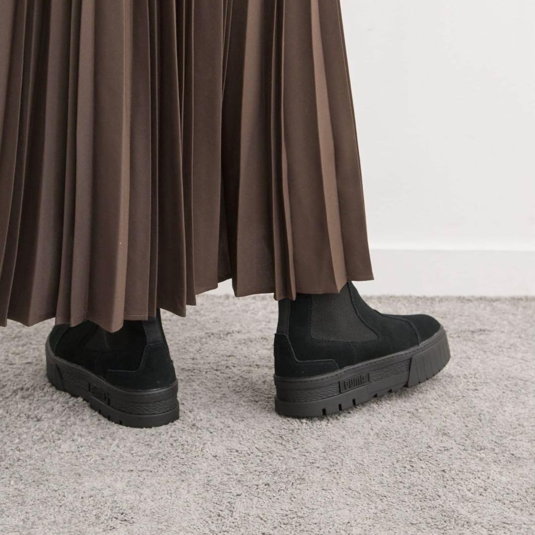 【新品未使用✨】PUMA★メイズチェルシースエードブーツ 24cm 黒プーマ