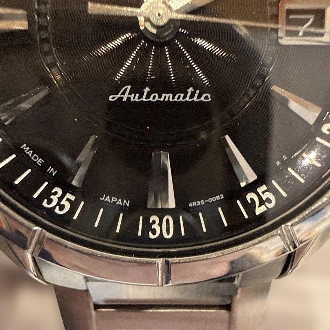 SEIKO 4R35時計 黒色文字盤 ステンレス 126