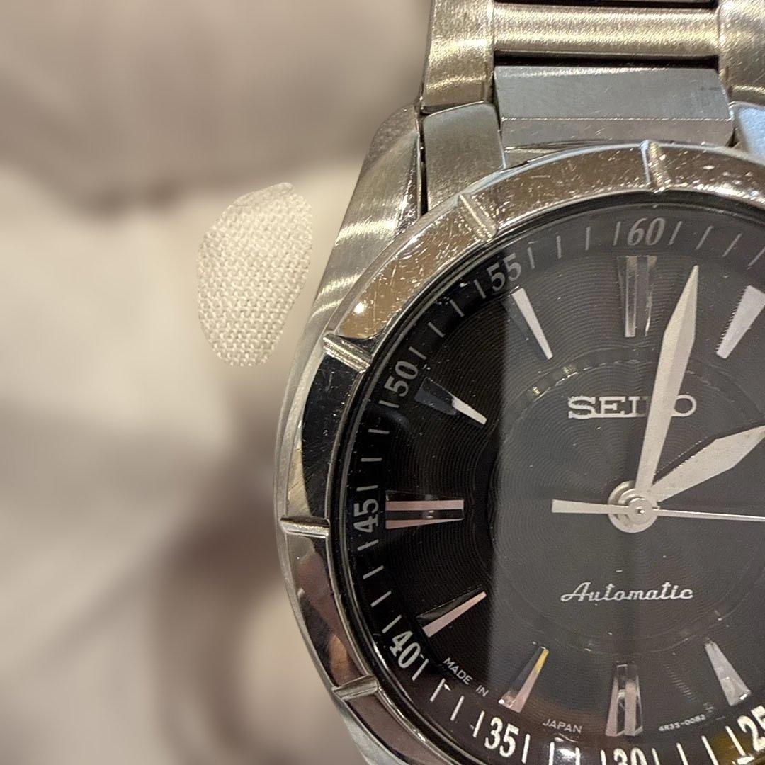 SEIKO 4R35時計 黒色文字盤 ステンレス 126