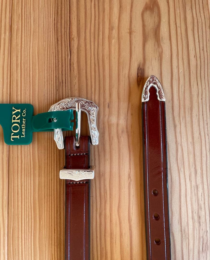 新品 36インチ TORY leather western belt オーク
