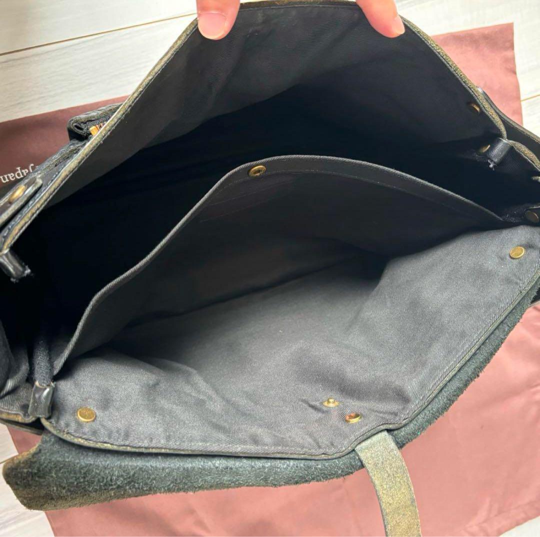 SLOW ショルダーバッグ メッセンジャーバッグ　レザーバッグ　本革　ブラック