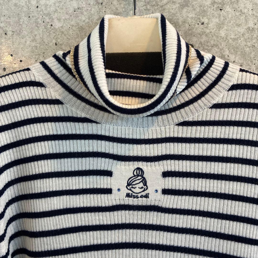 【40%OFF】Miss edi エディちゃん　タートルボーダーニット