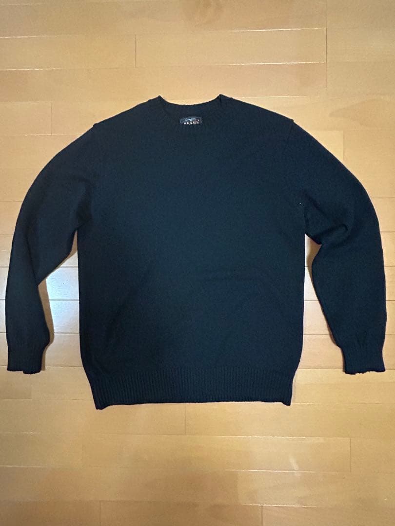 BEAMS PLUS Crew LilyYarn 7G 黒 M ニット