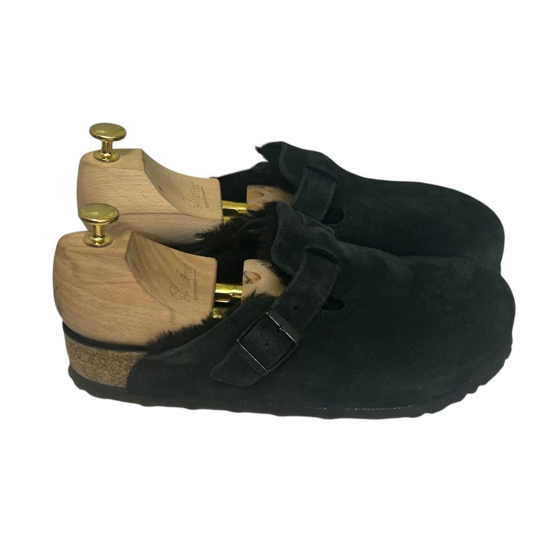極美品　ビルケンシュトック　ボストンスエード　シアリング　ブラック24.5cm